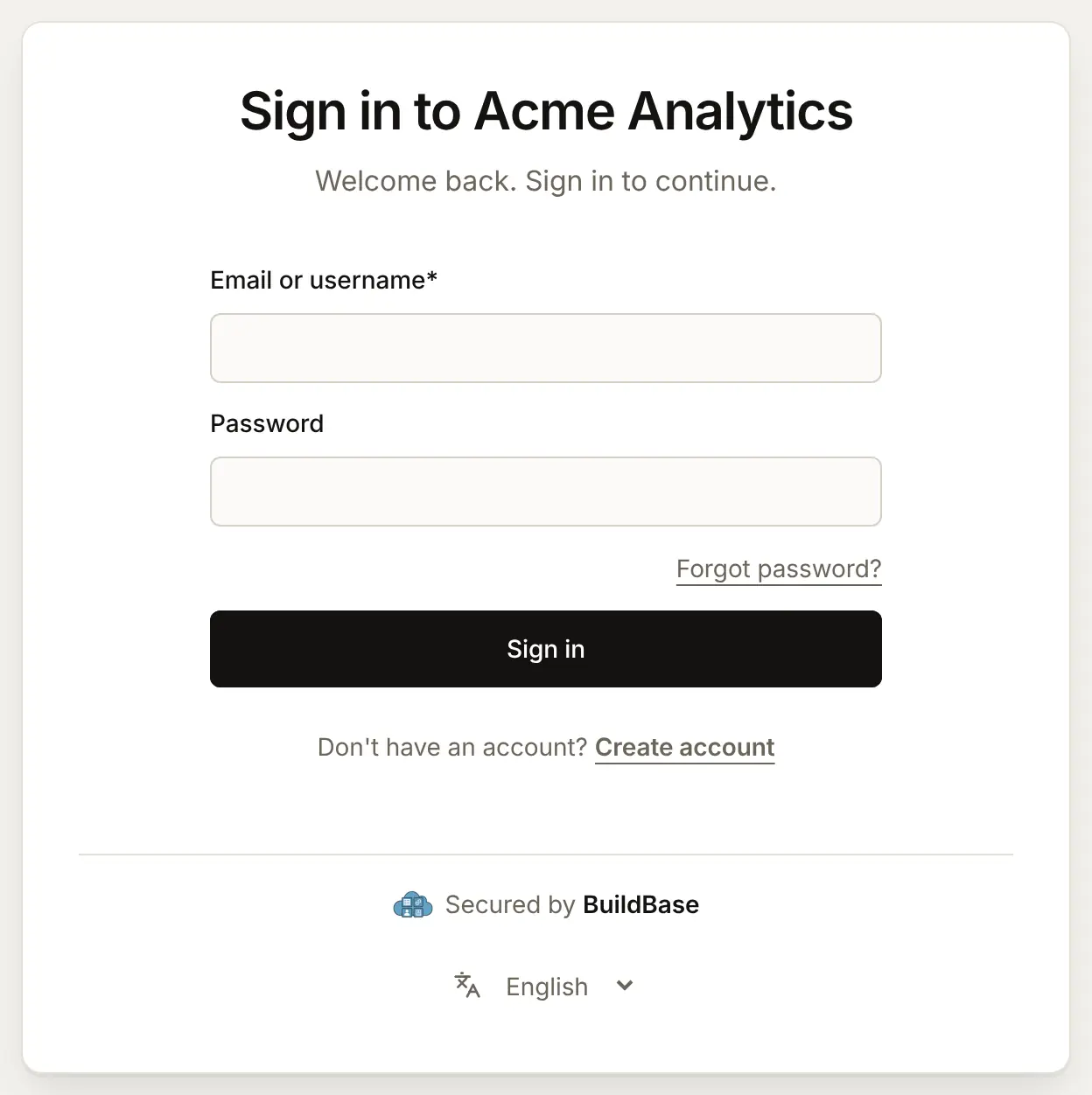 The sign-in page with usernames on: the first box is labelled Email or username, above the Password box, Forgot password? and Sign in